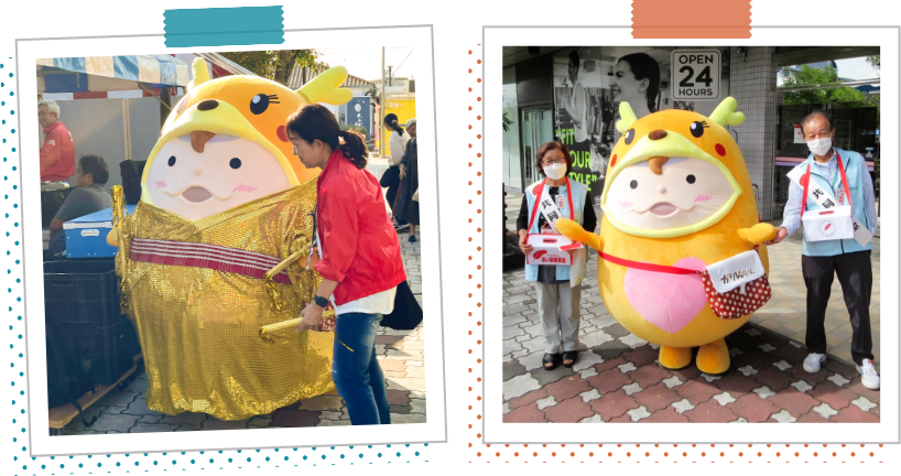 かりんちゃんの着ぐるみ写真(ファンで膨らむタイプ)